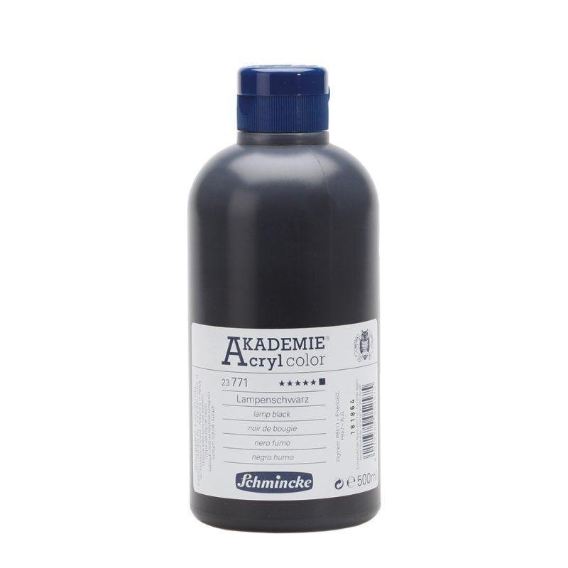 Akademie akriliniai dažai 500ml-lamp black