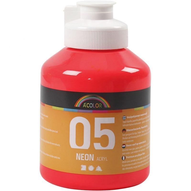 Akriliniai dažai A-Color NEON 500ml, raudonos sp.