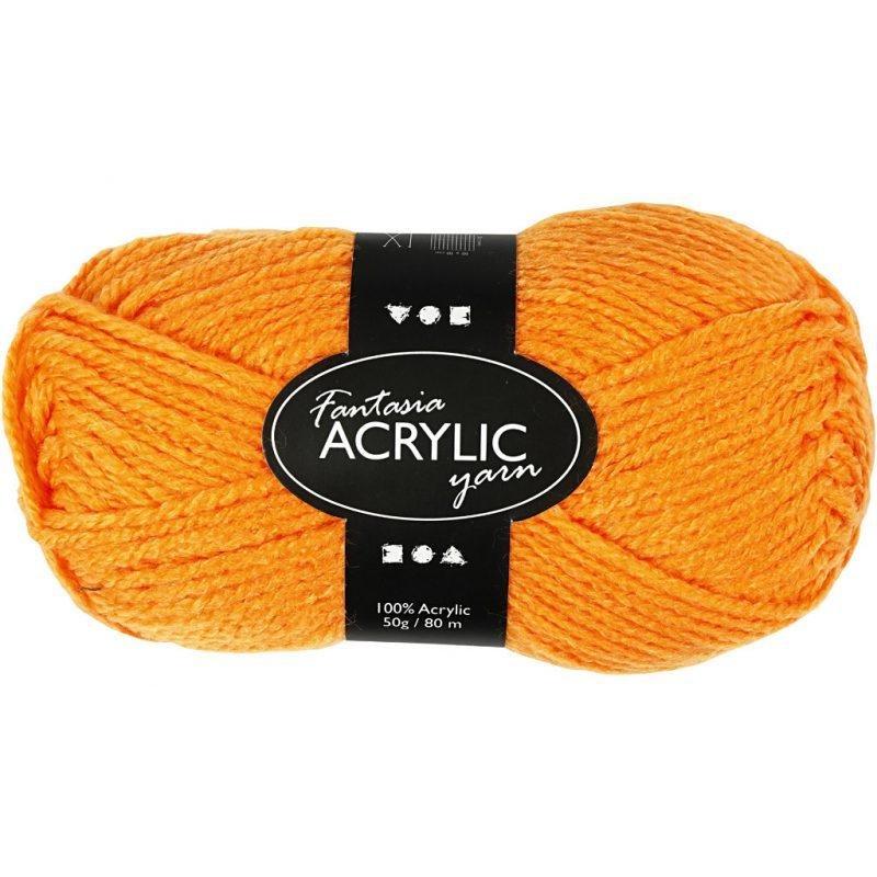 Akriliniai siūlai , 50gr.- 80m Neoninės oranžinės sp.