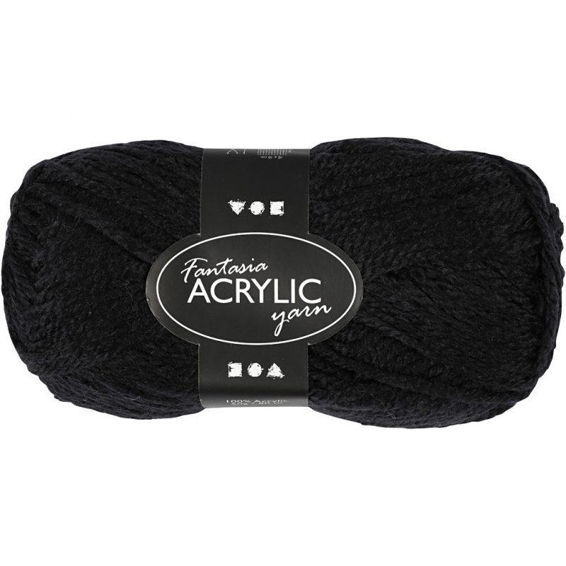 Akriliniai siūlai , 50gr.- 80m Juodos sp.
