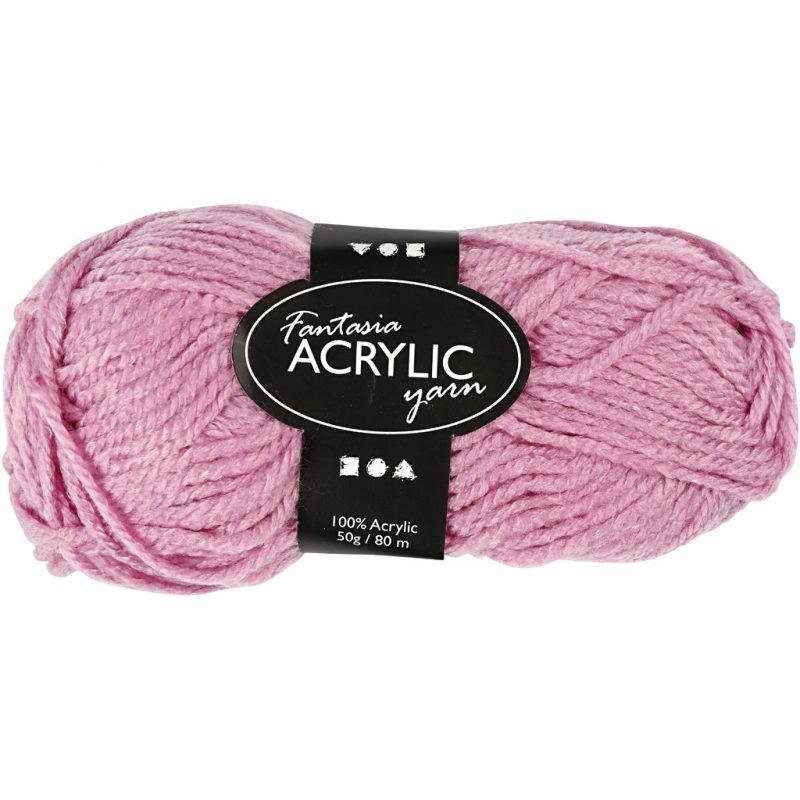 Akriliniai siūlai , 50gr.- 80m Rožinės sp.