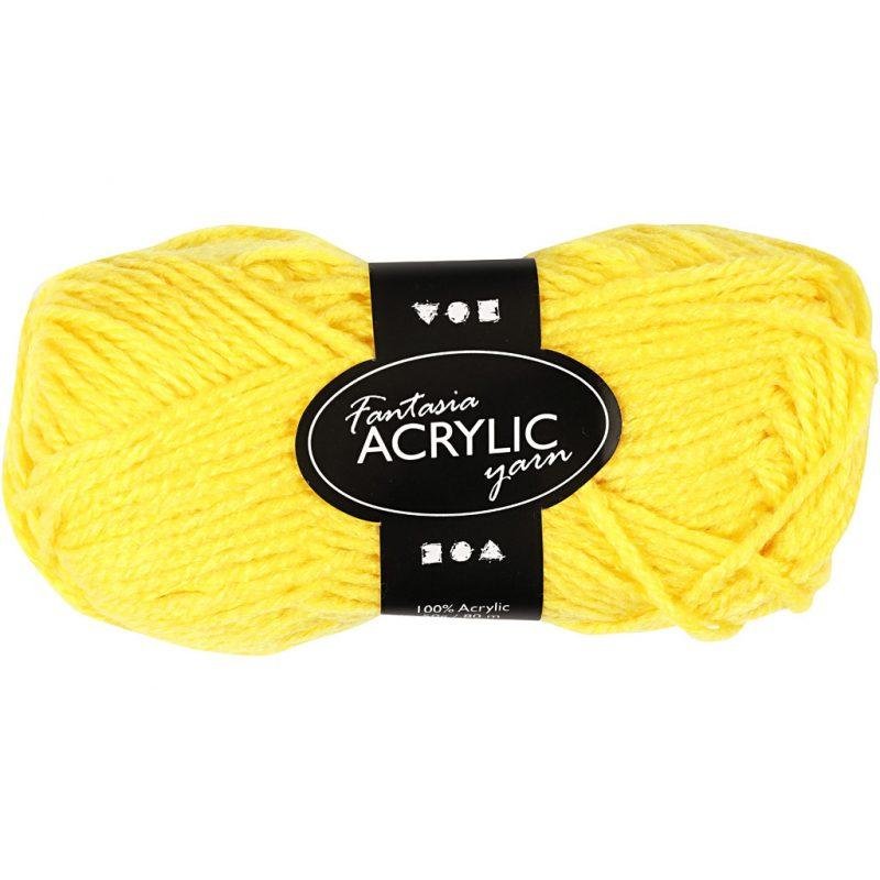 Akriliniai siūlai , 50gr.- 80m Geltonos sp.