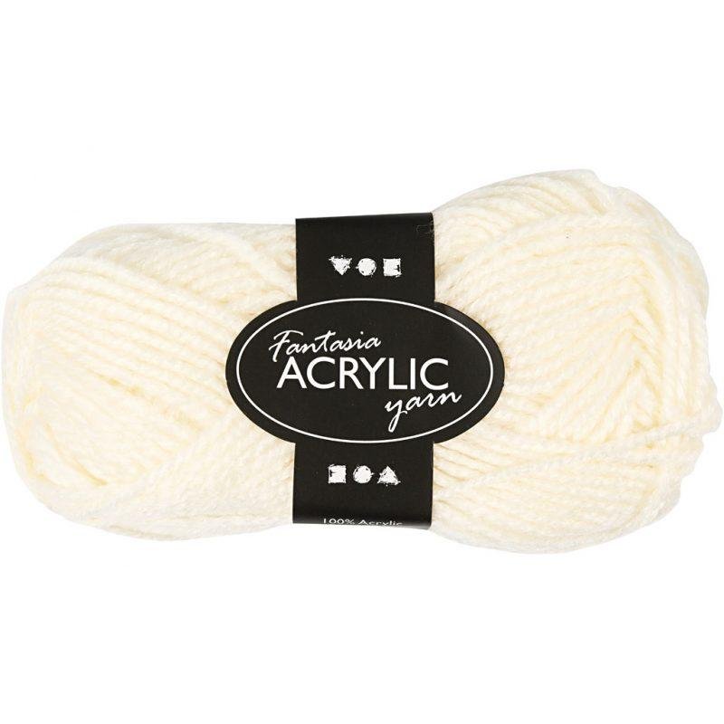 Akriliniai siūlai , 50gr.- 80m Natūralios baltos sp.