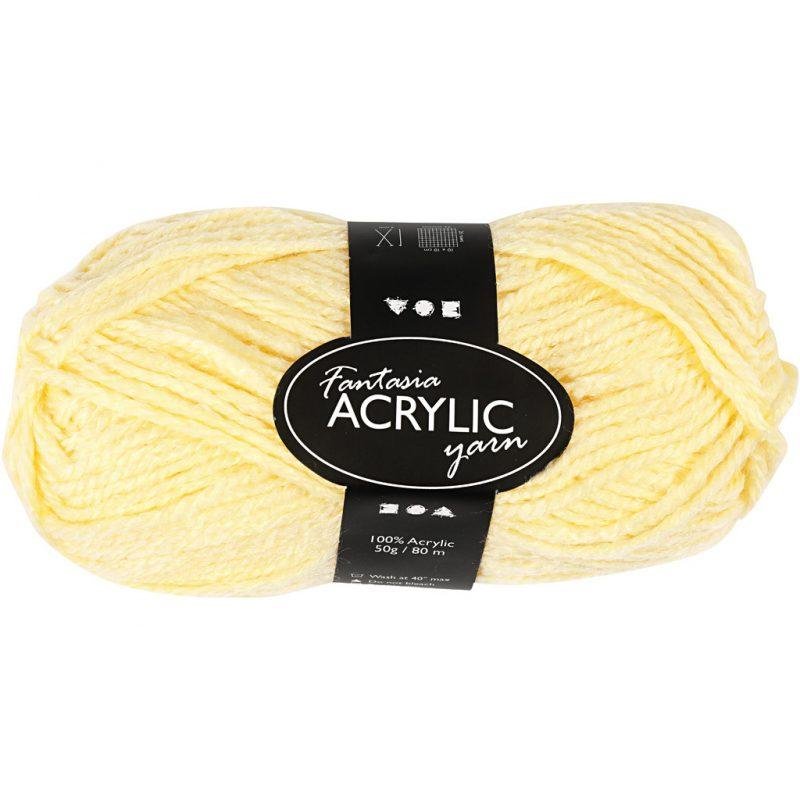 Akriliniai siūlai , 50gr.- 80m Šviesiai geltonos sp.