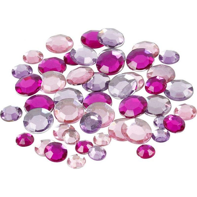 Pusiniai apvalūs kristalai - violetinės , rožinės sp.