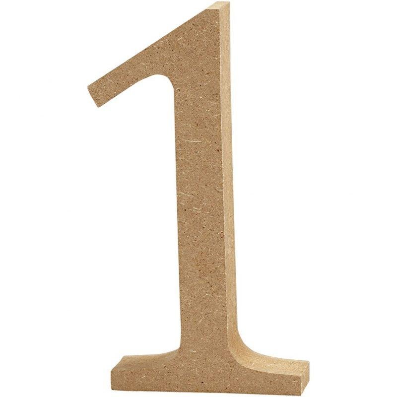 Skaičius 1, pastatomas H:13cm (MDF)