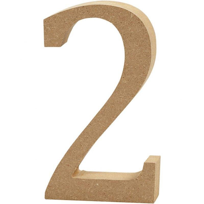 Skaičius 2, pastatomas H:13cm (MDF)