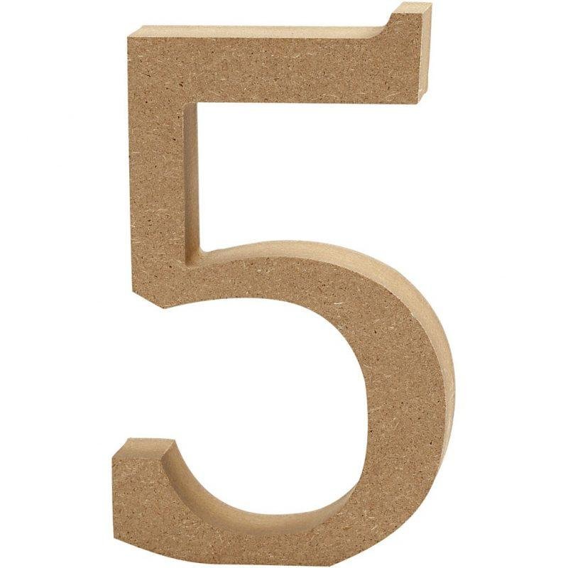 Skaičius 5, pastatomas H:13cm (MDF)