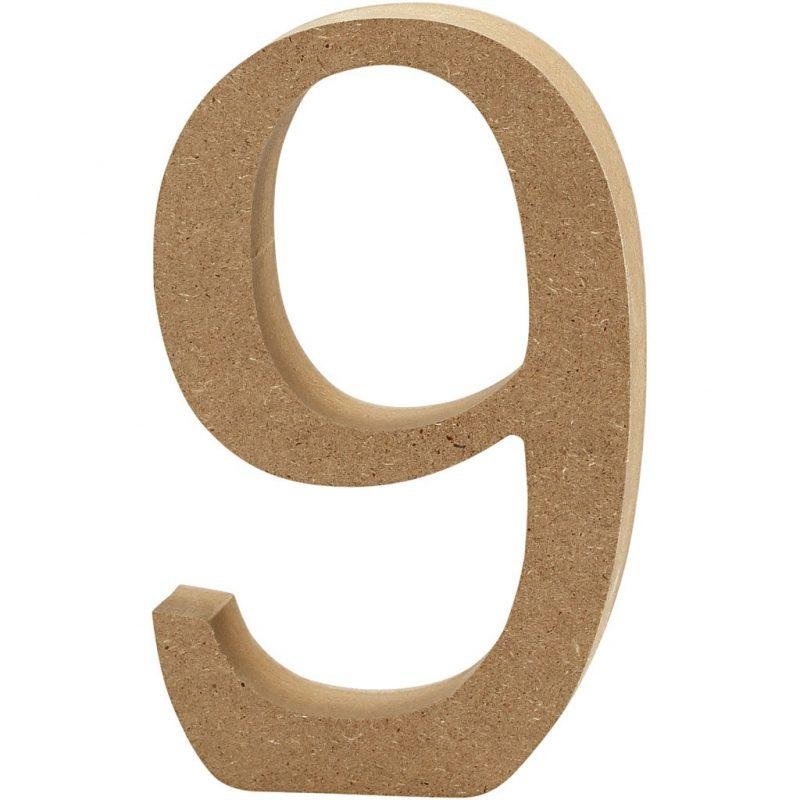 Skaičius 9, pastatomas H:13cm (MDF)