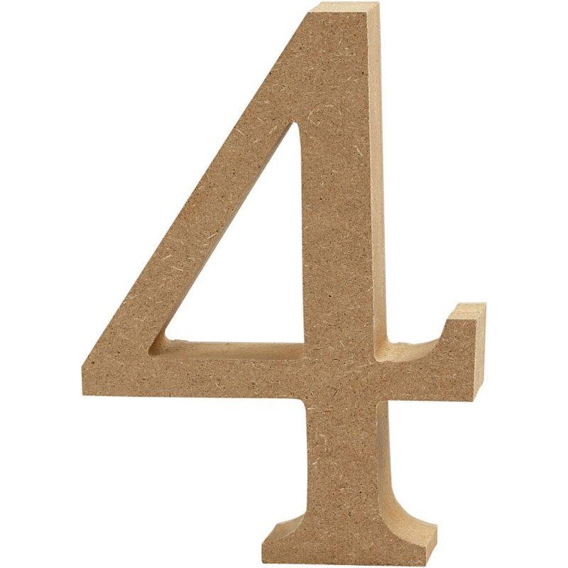 Skaičius 4, pastatomas H:8cm (MDF)