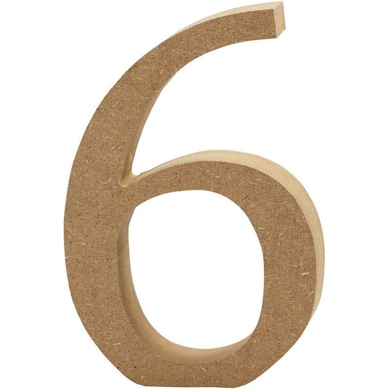 Skaičius 6, pastatomas H:8cm (MDF)