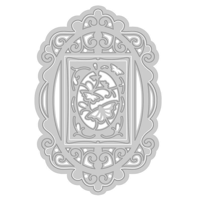 Kirtimo plokštelė Tonic Studios - Royal Frame & Butterfly Insert Set