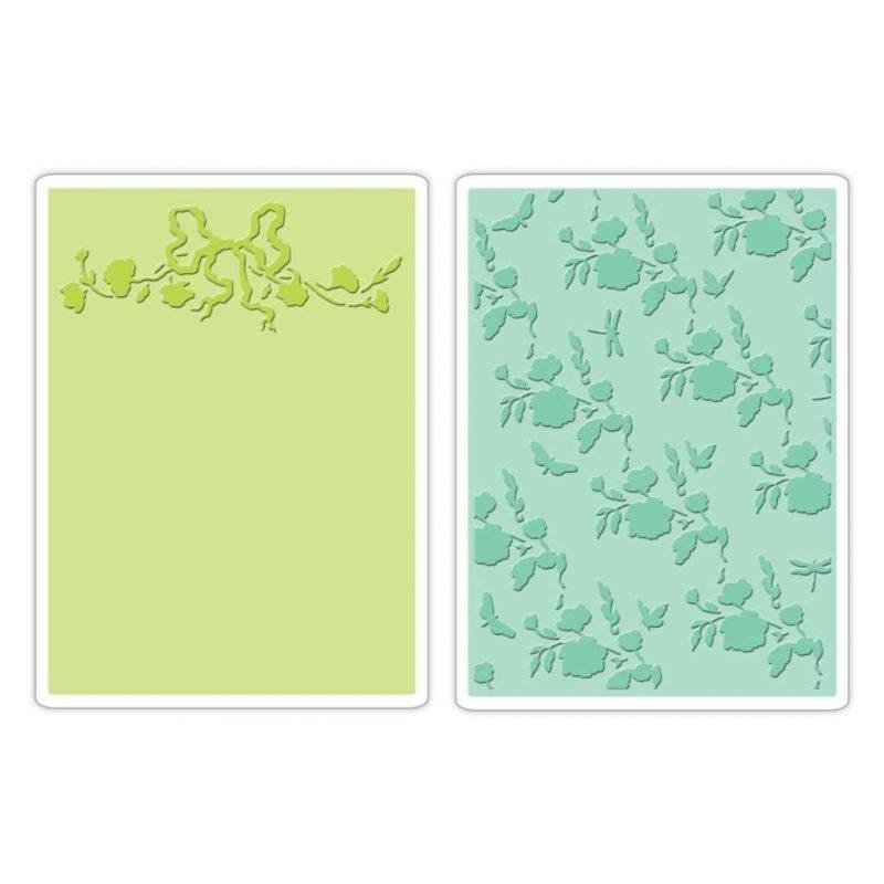 Reljefinės plokštelės Sizzix 11.40x16.50cm Arbor and Garden Roses set (2vnt)