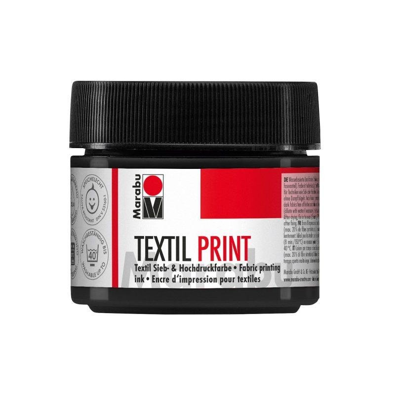 Dažai tekstilei Marabu Textil Print, juodos sp.