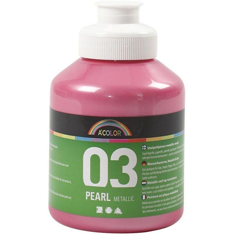 Akriliniai dažai A-Color 500ml Pearl Metallic šviesios rožinės sp.