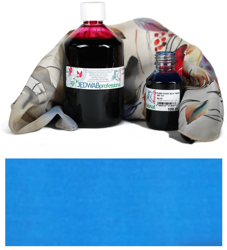 Šilko dažai Renesans JEDWAB -100 ml. fiksuojami garu - Žydra sp.