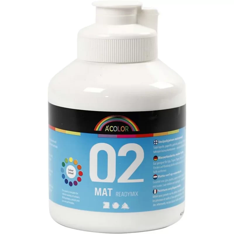 Akriliniai dažai A-Color 500ml baltos sp.