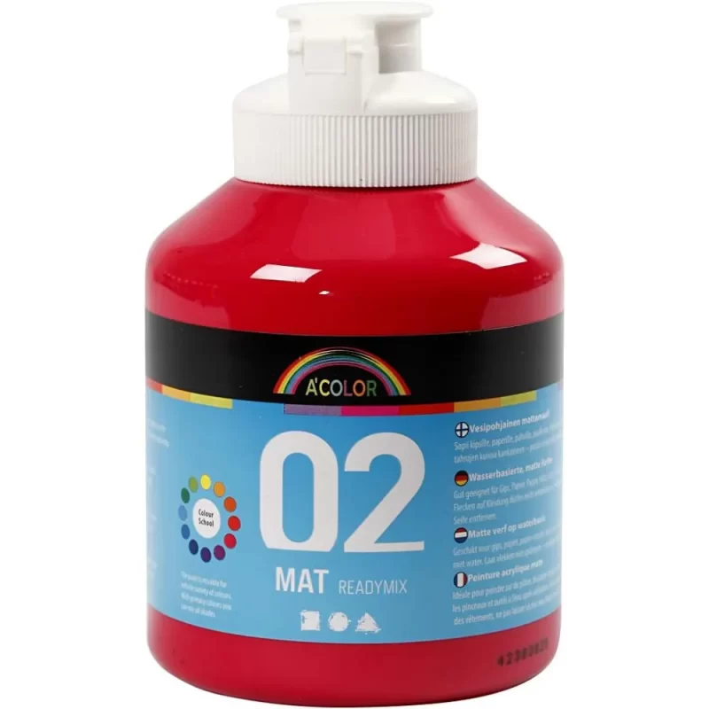 Akriliniai dažai A-Color 500ml Pirminė raudona sp.