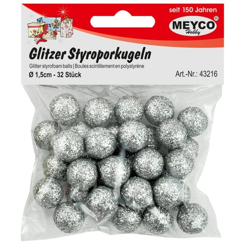 Blizgūs maži putplasčio burbuliukai 15mm - sidabro sp.