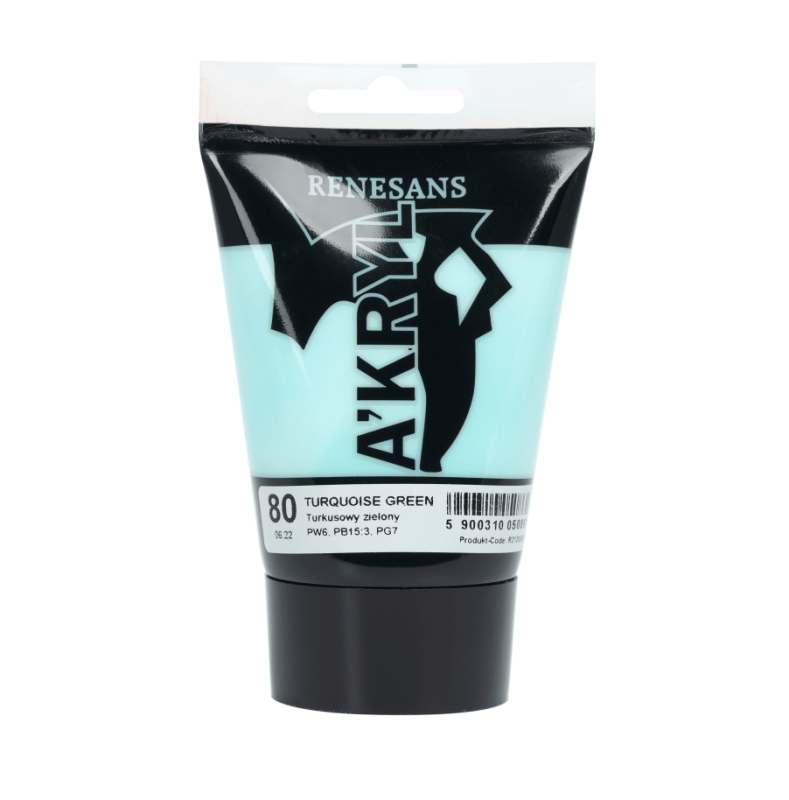 Akriliniai dažai Renesans A'KRYL 100ml - Turkio žalia sp.