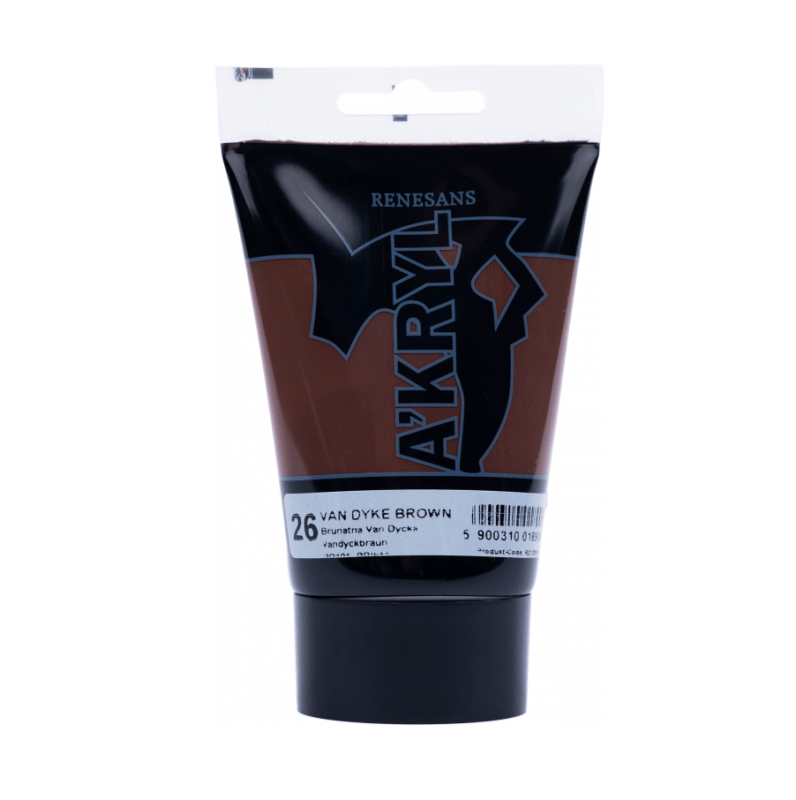 Akriliniai dažai Renesans A'KRYL 100ml - tamsi ruda sp.