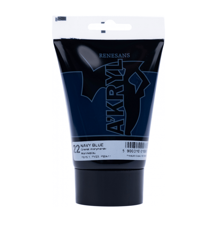 Akriliniai dažai Renesans A'KRYL 100ml - tamsi mėlyna sp.
