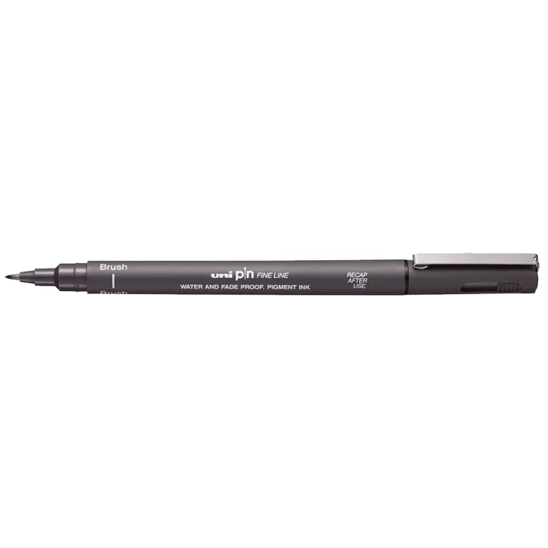 Markeris Uni Pin Brush, juodos sp.