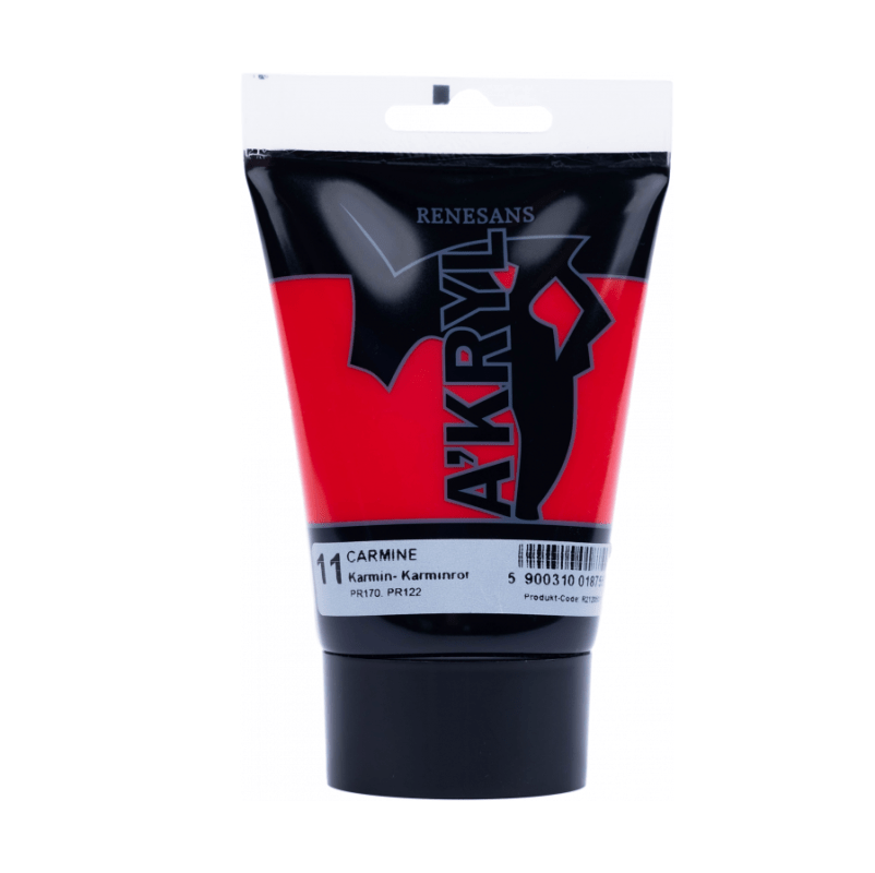 Akriliniai dažai Renesans A'KRYL 100ml - Karmino raudona sp.