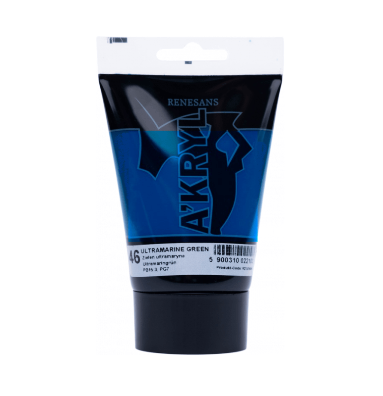 Akriliniai dažai Renesans A'KRYL 100ml - Ultramarino žalia sp.