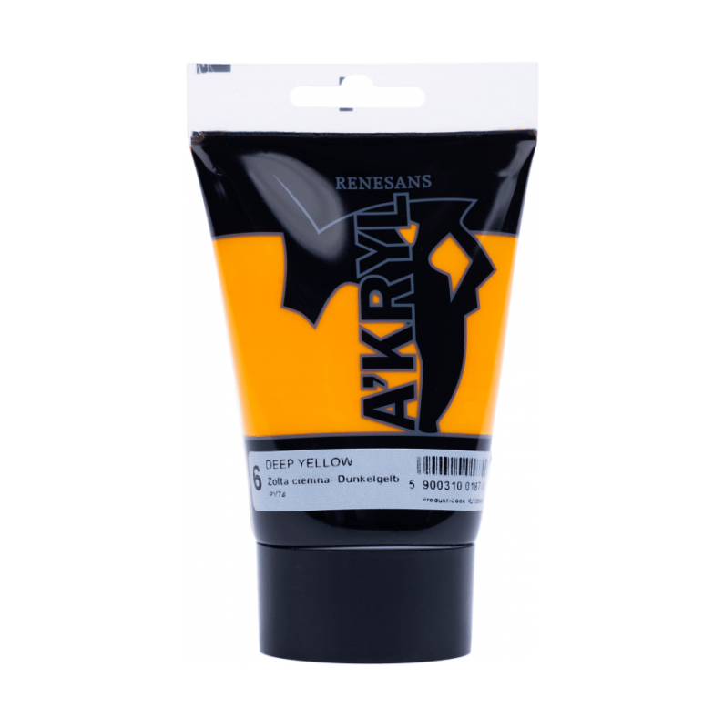 Akriliniai dažai Renesans A'KRYL 100ml - Gili geltona sp.