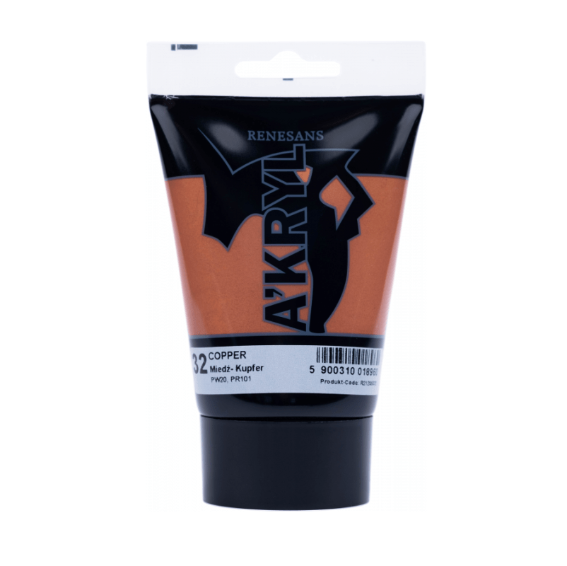 Akriliniai dažai Renesans A'KRYL 100ml - Metalizuota vario sp.