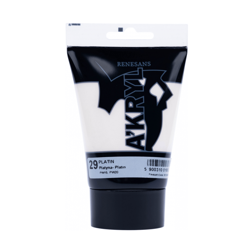 Akriliniai dažai Renesans A'KRYL 100ml - Metalizuota platinos sp.
