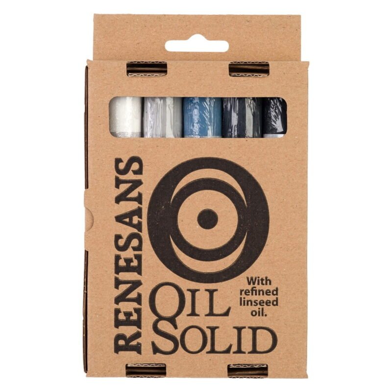 Renesans aliejiniai dažai Oil Solid Stick - 5 Juodai baltos sp.