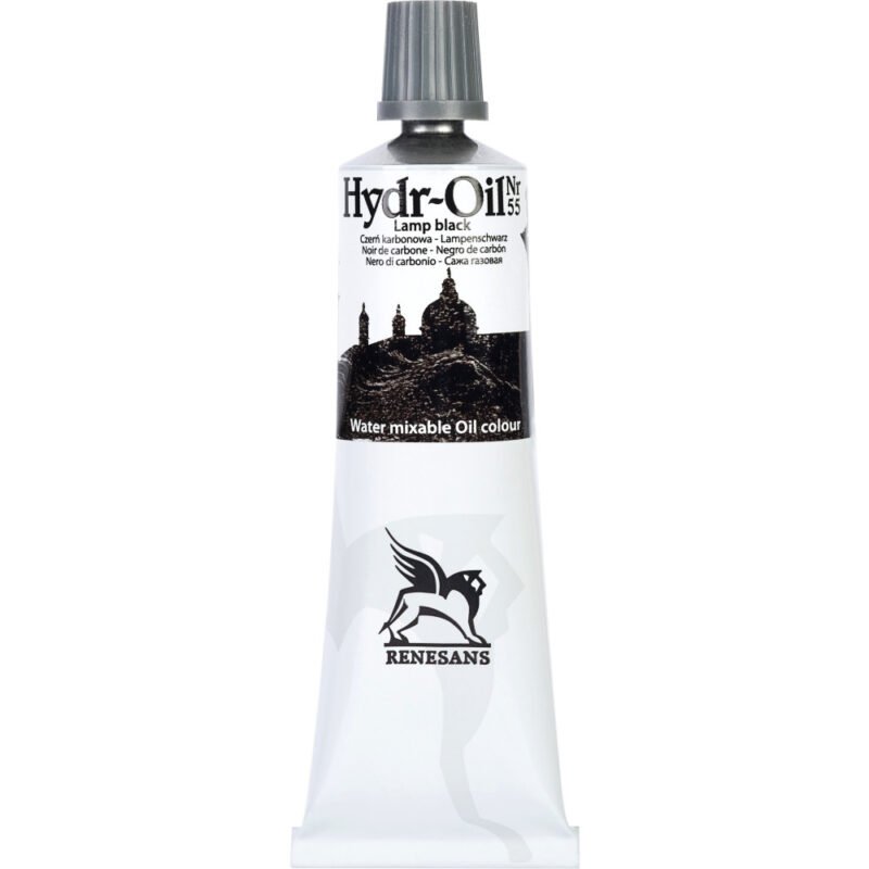 Vandeniu skiedžiami aliejiniai dažai HYDR-OIL 55 Lamp black 60ml