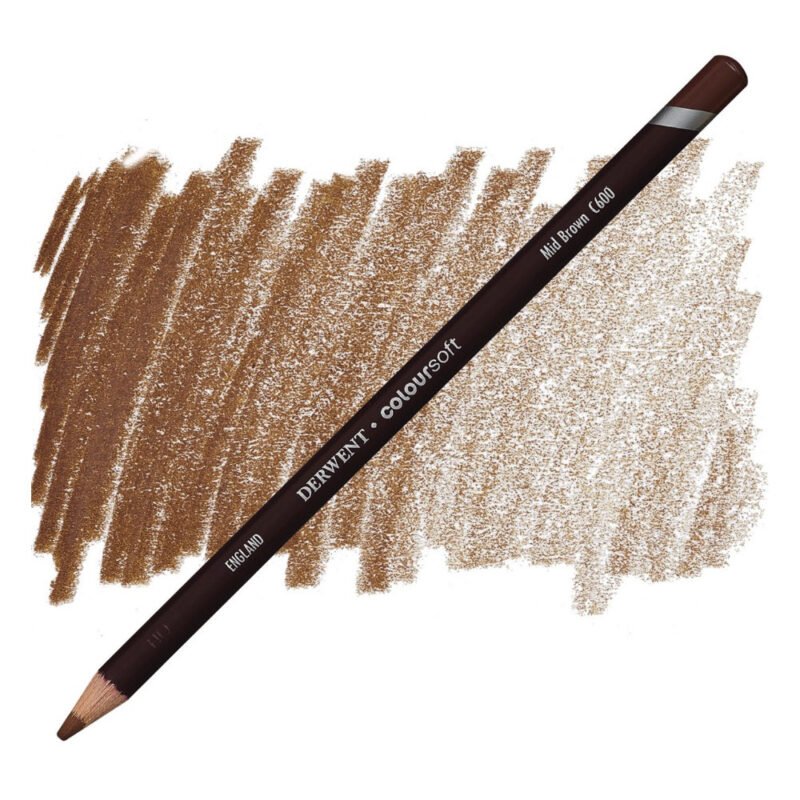 Spalvotas pieštukas Derwent Coloursoft C600 mid brown