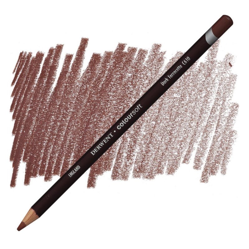 Spalvotas pieštukas Derwent Coloursoft C610 dark terracotta