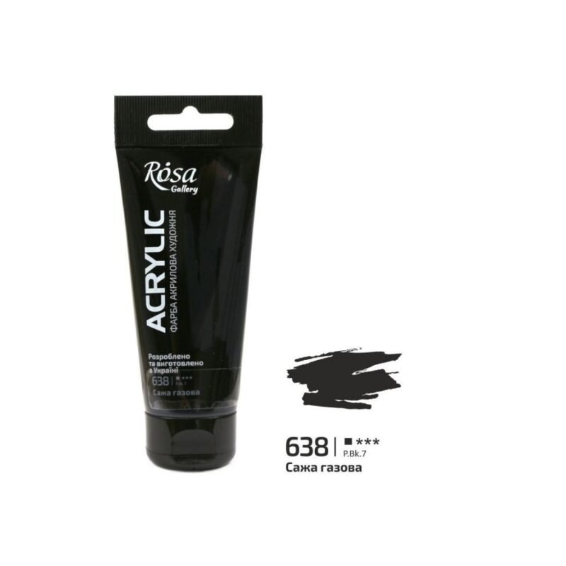 Akriliniai dažai Rosa Gallery 60ml Lamp Black