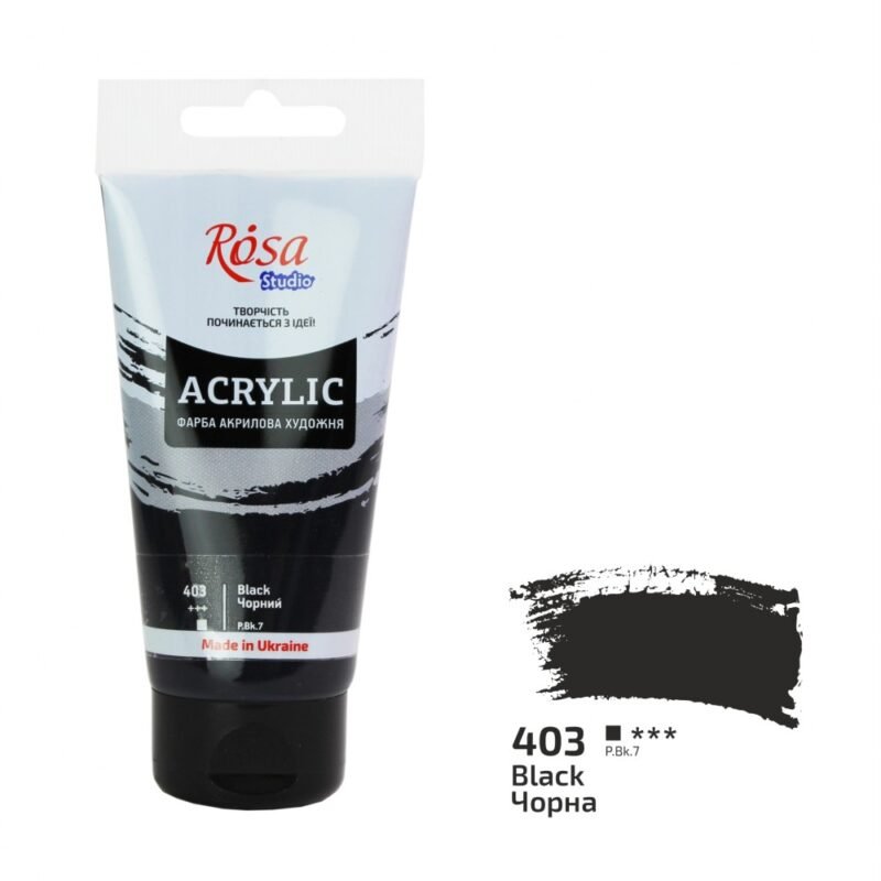 Akriliniai dažai Rosa Studio 75ml Black