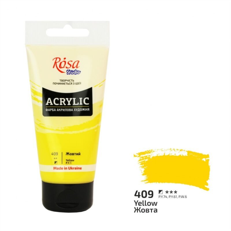 Akriliniai dažai Rosa Studio 75ml Yellow