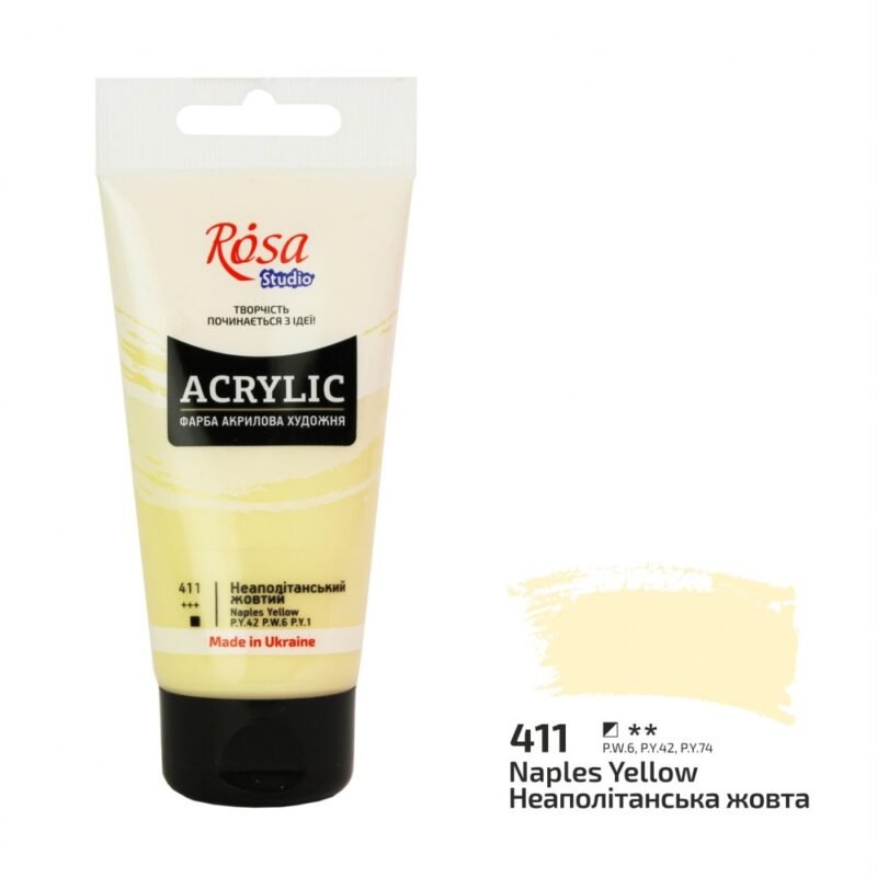 Akriliniai dažai Rosa Studio 75ml Naples Yellow