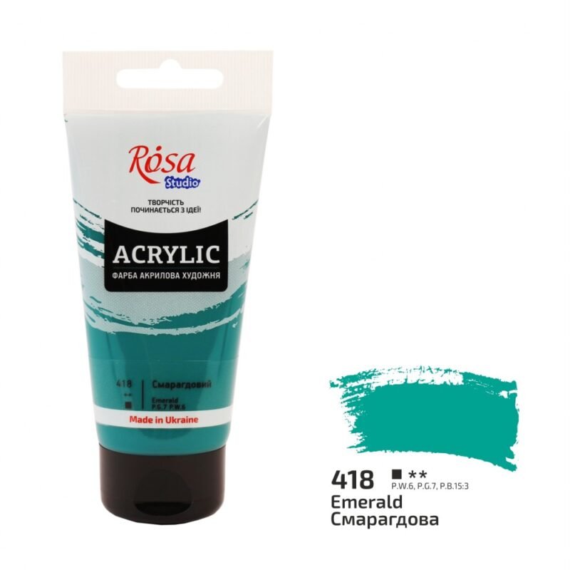 Akriliniai dažai Rosa Studio 75ml Emerald