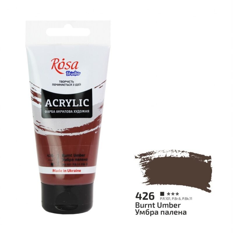 Akriliniai dažai Rosa Studio 75ml Burnt Umber