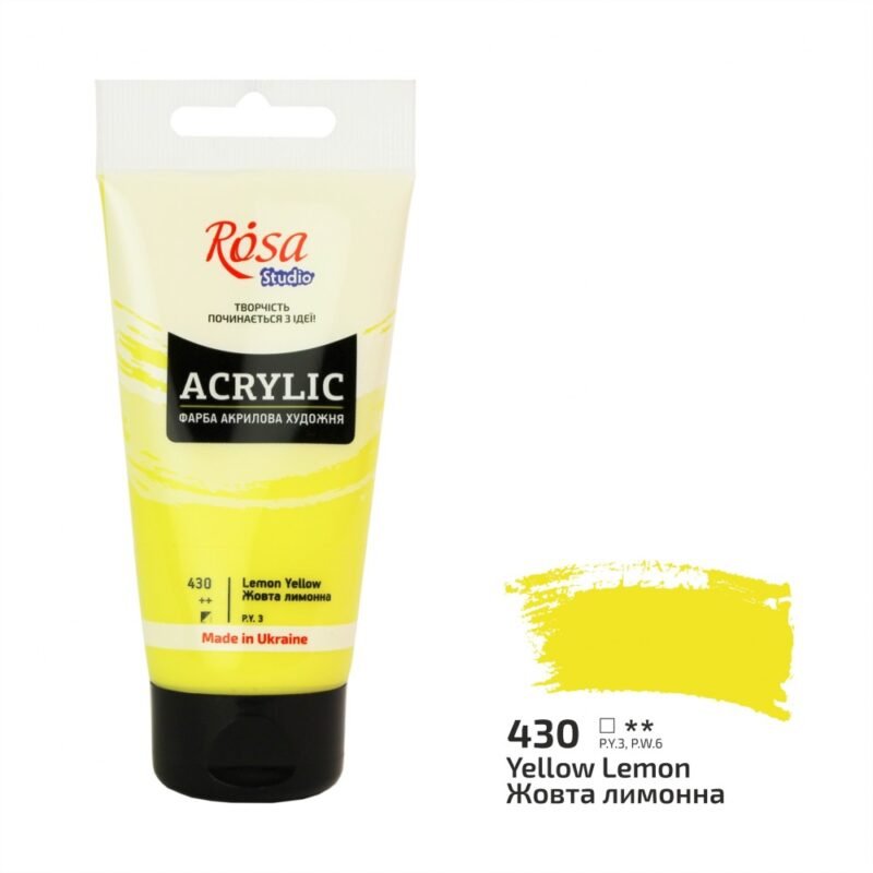 Akriliniai dažai Rosa Studio 75ml Lemon Yellow