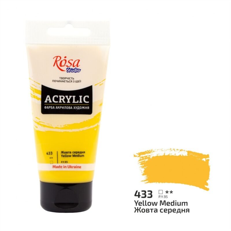 Akriliniai dažai Rosa Studio 75ml Yellow Medium