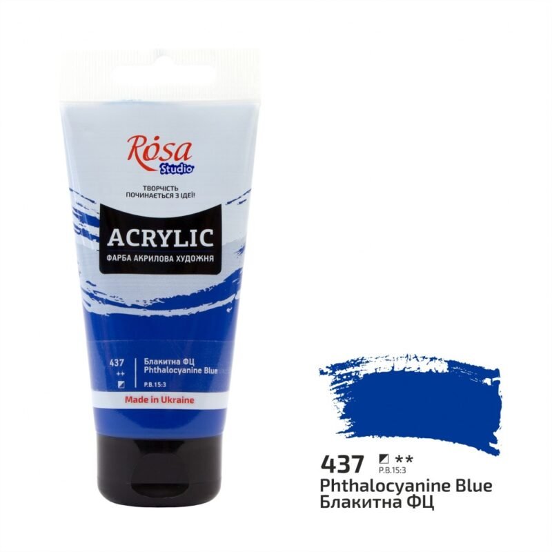 Akriliniai dažai Rosa Studio 75ml Phthalocyanine Blue