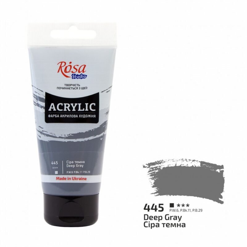 Akriliniai dažai Rosa Studio 75ml Deep Gray