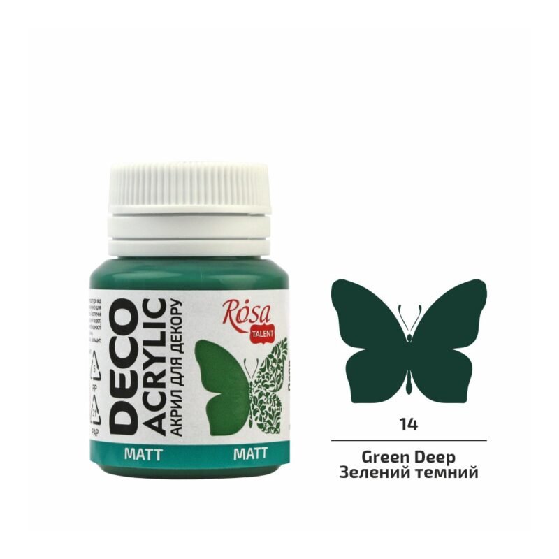 Akriliniai dažai Rosa Talent matiniai 20ml Green Deep
