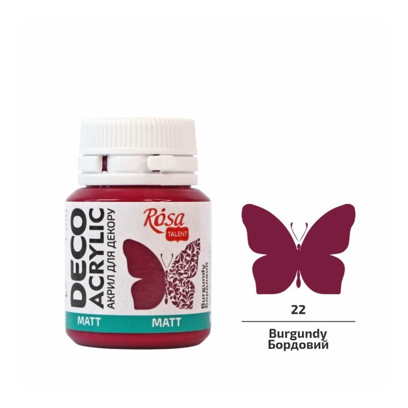 Akriliniai dažai Rosa Talent matiniai 20ml Burgundy