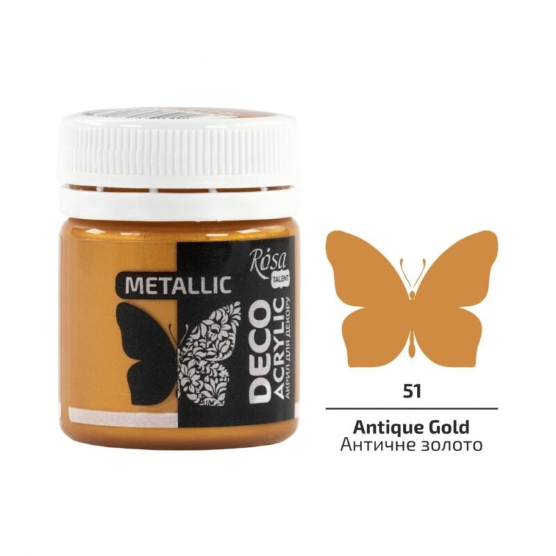 Akriliniai dažai Rosa Talent metalizuoti 20ml Antique Gold
