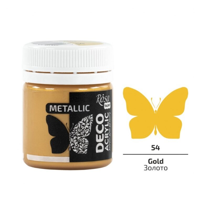 Akriliniai dažai Rosa Talent metalizuoti 20ml Gold